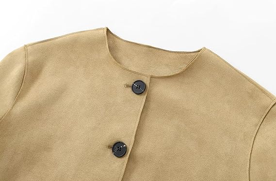 Kvinders Cropped Blazer Jakke med Lange Ærmer 6