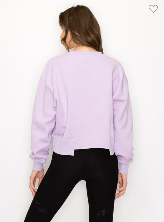 Kvinders Cropped Sweatshirt Oversized Blødt Stof 1