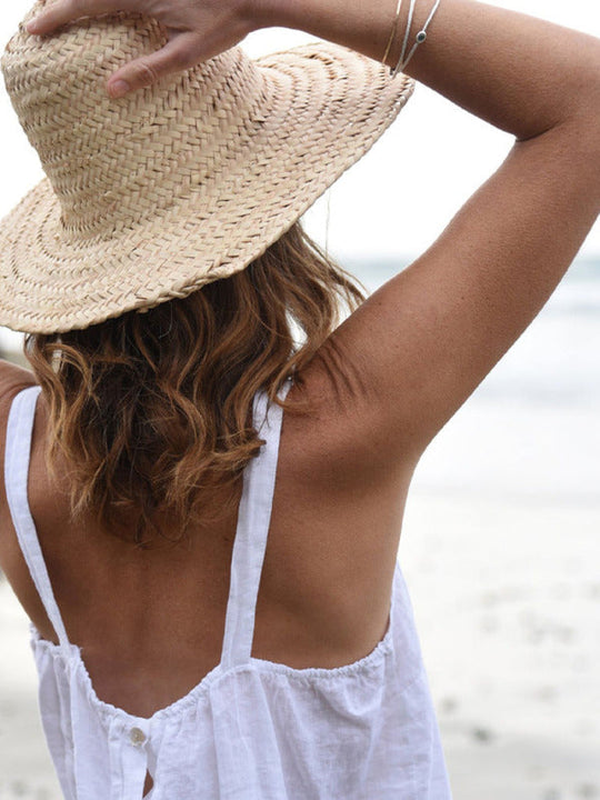 Kvinders Cropped Top Retro Design i Linned 5