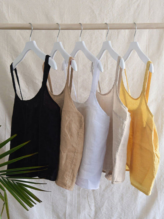 Kvinders Cropped Top Retro Design i Linned 9