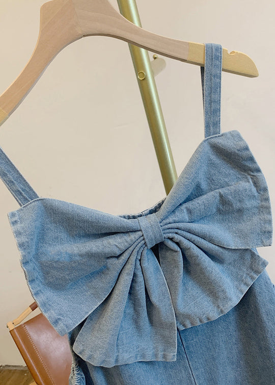 Kvinders Denim Jumpsuit med Sløjfe Detalje 2