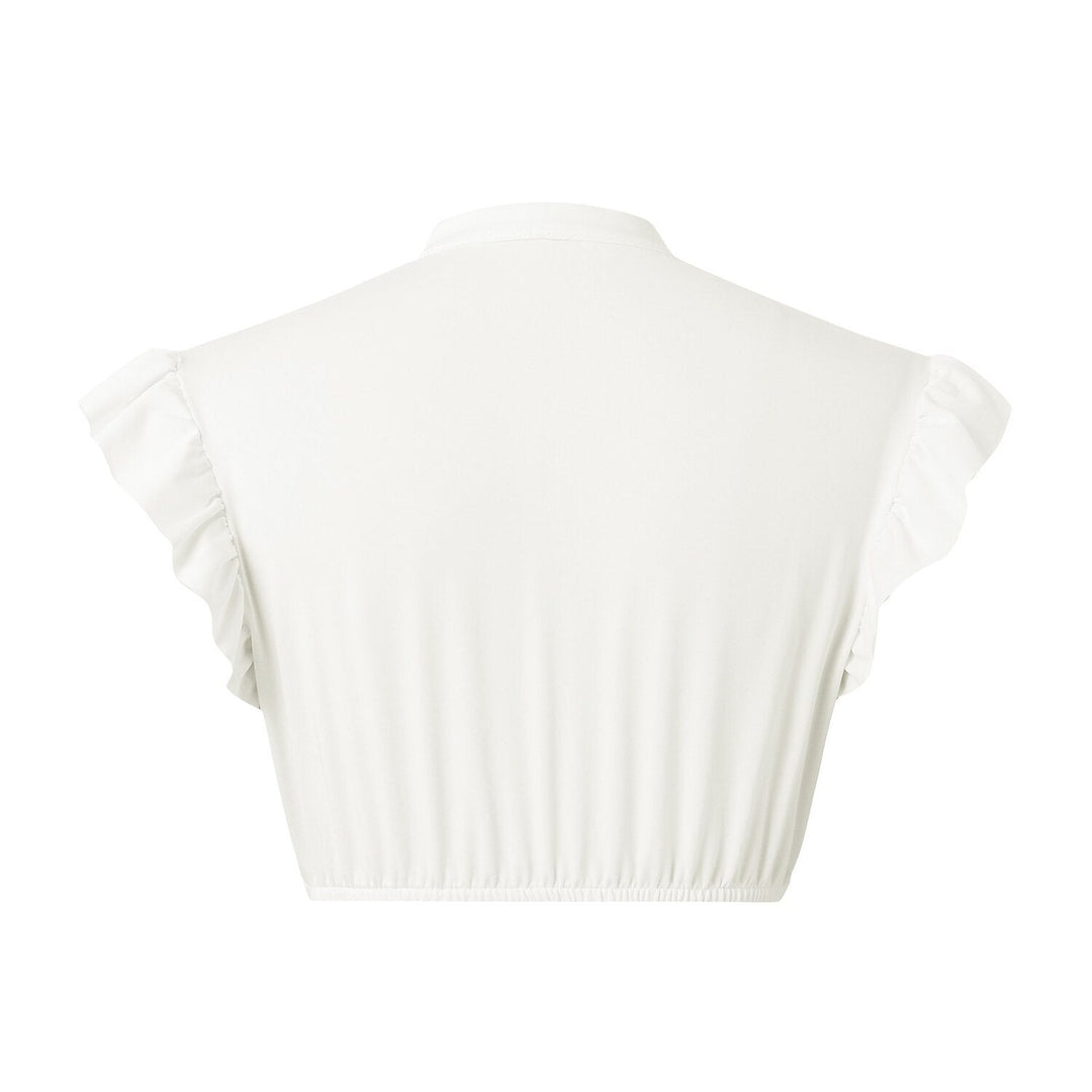 Kvinders Dirndl Bluse med Flæsede Ærmer 8