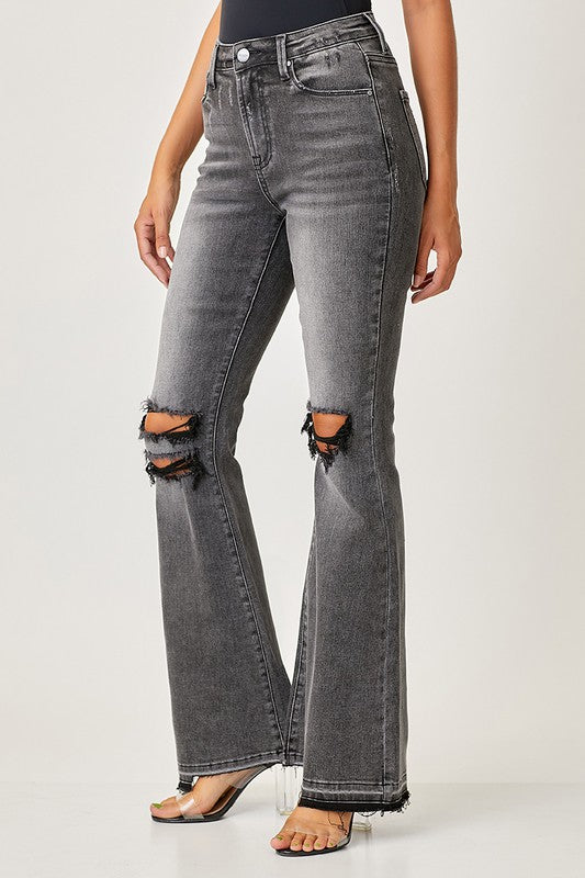 Kvinders Faded Flair Jeans Sort 2