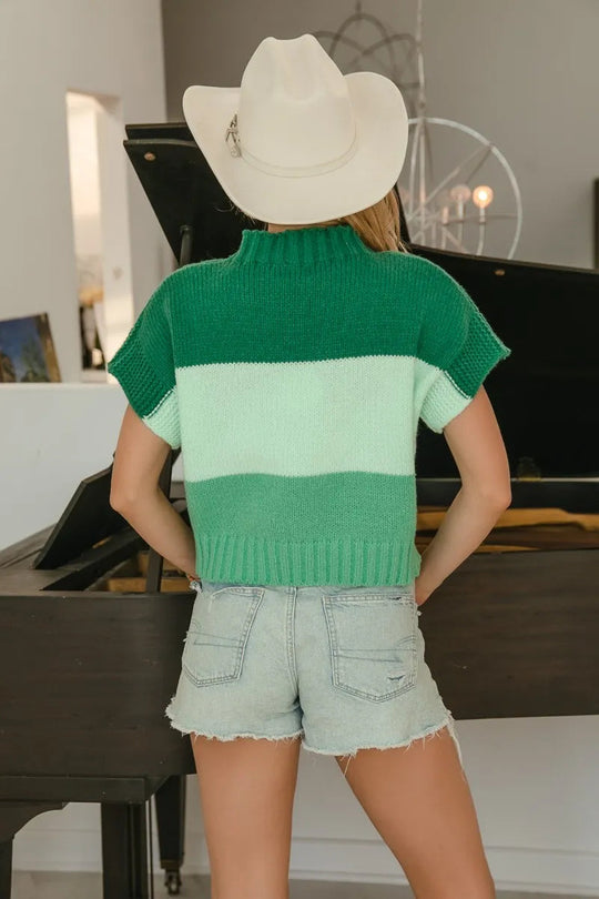 Kvinders Farveblok Sweater Oversized Rayon Nylon med Kløver Broderi og Pailletter 2