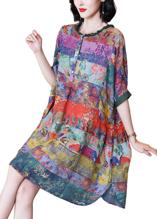 Kvinders Ferie Kjole med Flæser og Knapper 0