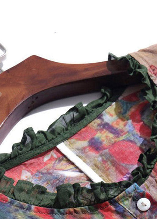 Kvinders Ferie Kjole med Flæser og Knapper 4