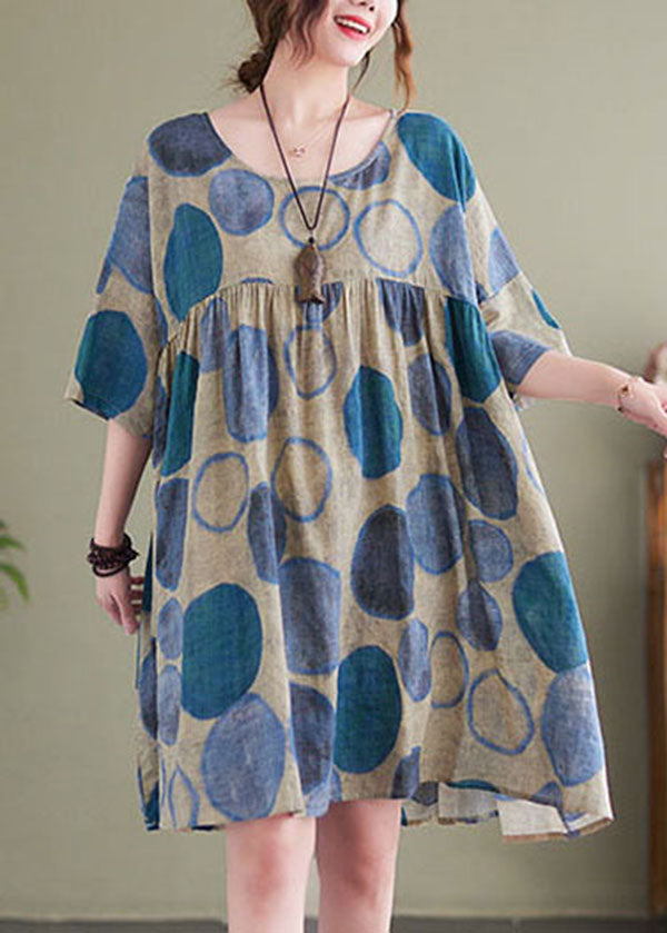 Kvinders Ferie Kjole med O-hals og Kort Ærme 2