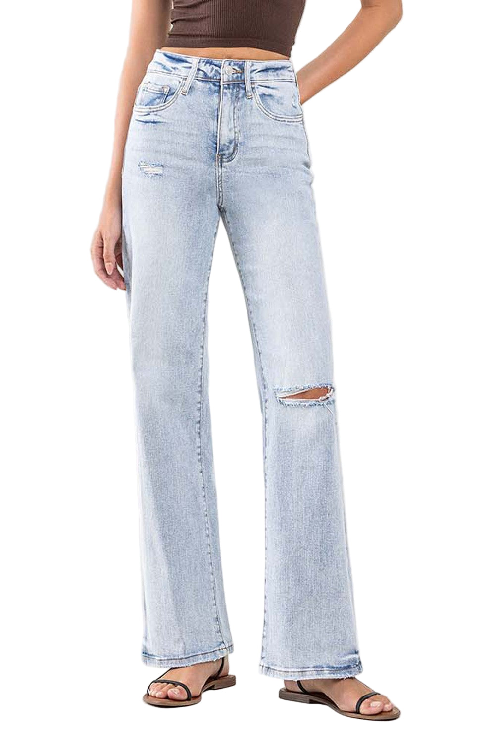 Kvinders Flare Jeans Super High Rise Vintage 90'er Stil 0