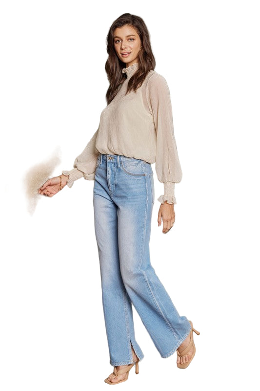 Kvinders Flared Jeans Høj Talje Denim 0