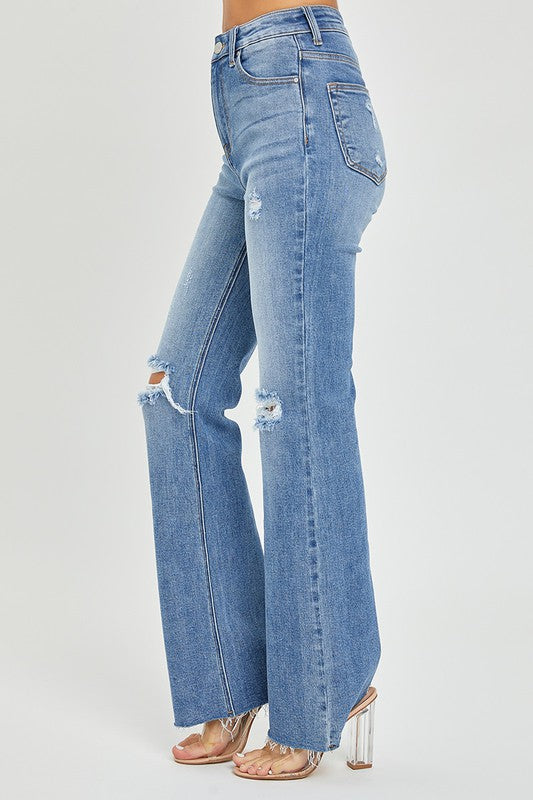 Kvinders Flared Jeans Høj Talje Medium Denim 2