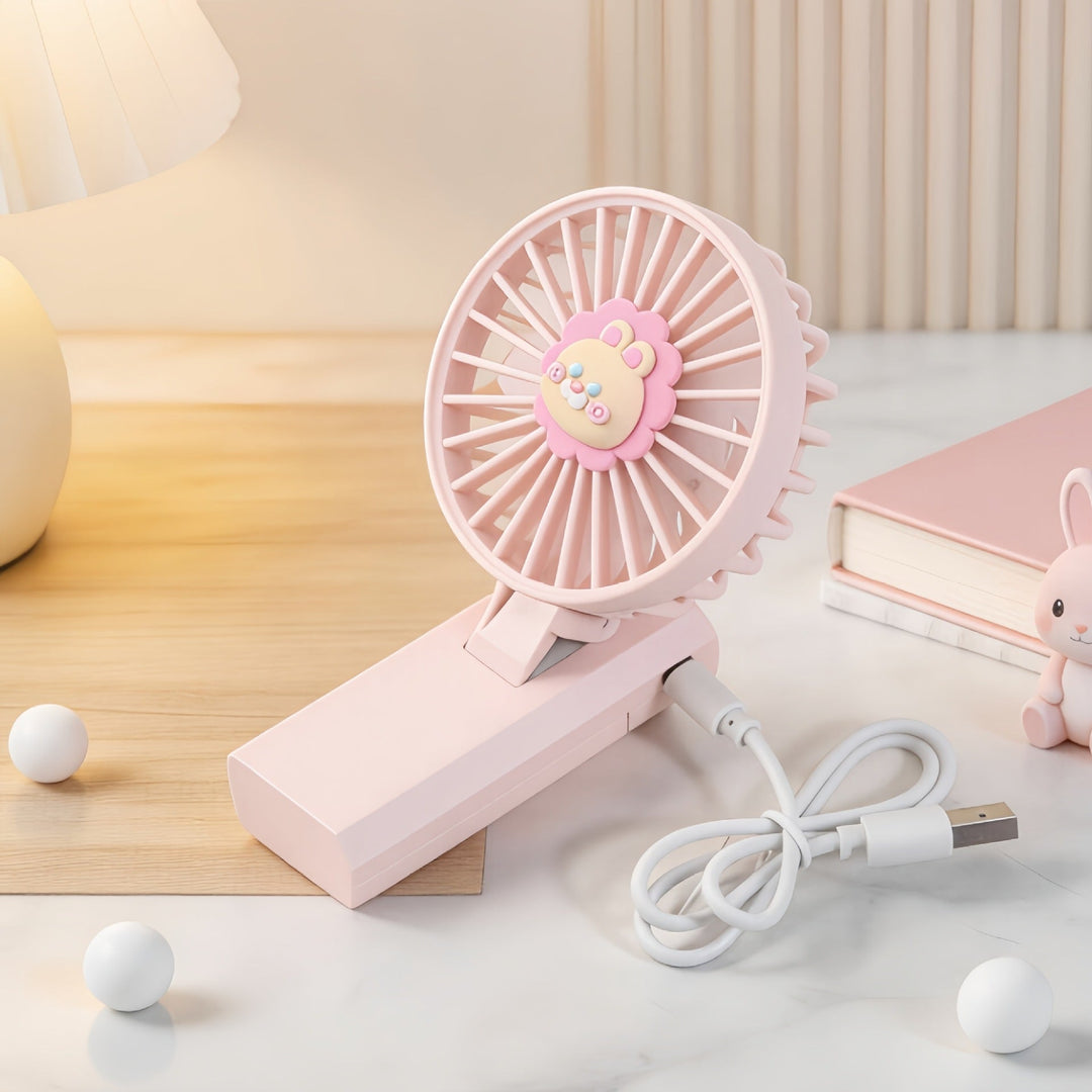 Kvinders Håndholdt Ventilator med Løvemotiv Bærbar Design 1