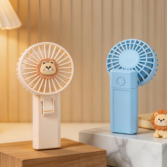 Kvinders Håndholdt Ventilator med Løvemotiv Bærbar Design 2