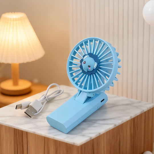 Kvinders Håndholdt Ventilator med Løvemotiv Bærbar Design 7