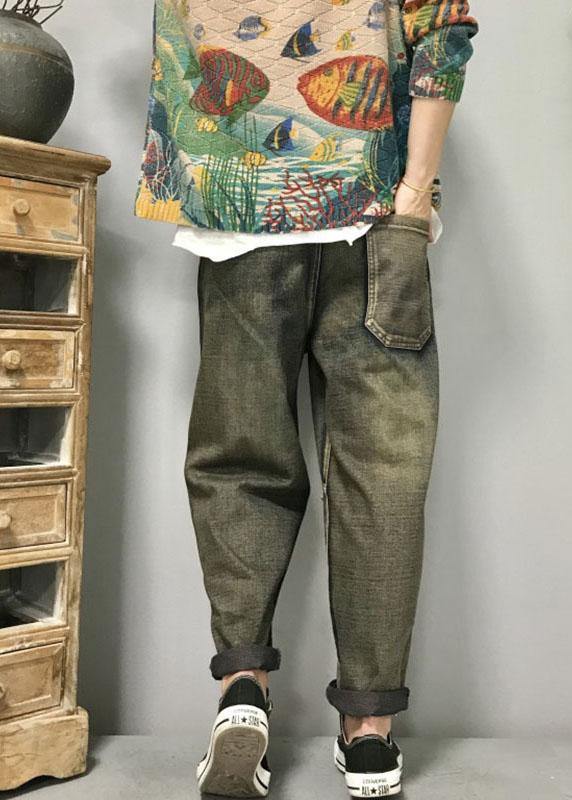 Kvinders Harem Jeans med Kat Broderi 4