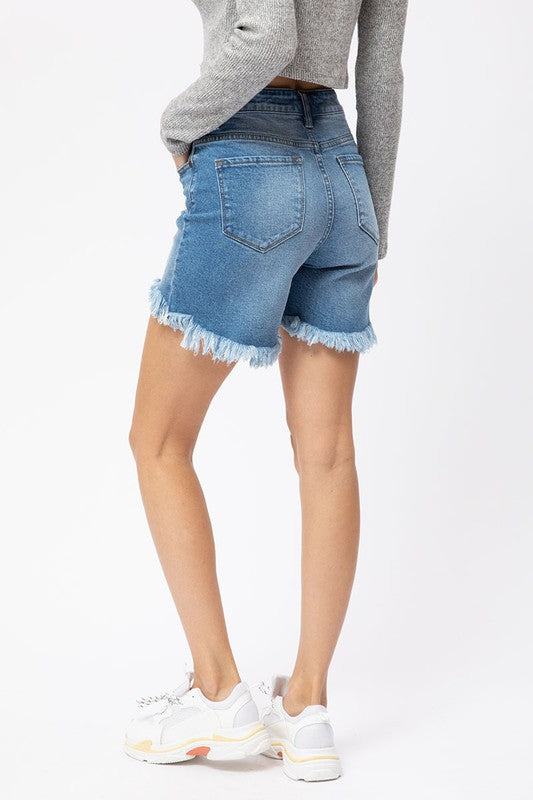 Kvinders Hi-Low Shorts Casual Denim 3