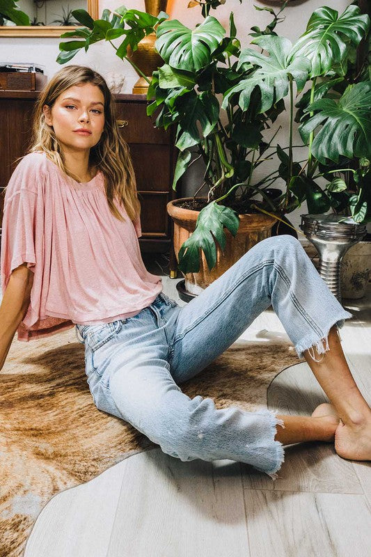 Kvinders Høj Talje Ankel Straight Leg Jeans Denim 2