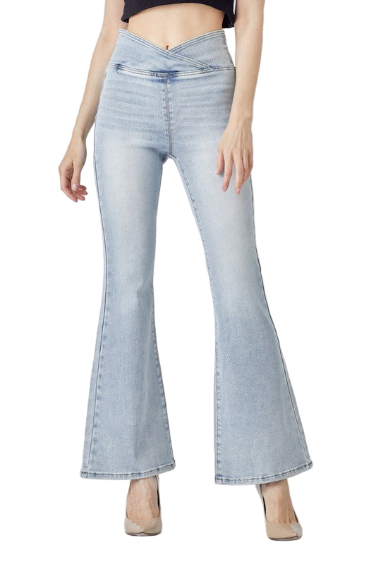 Kvinders Høj Talje Flared Jeans Denim 0