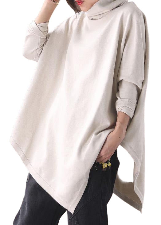 Kvinders Højhalset Asymmetrisk Søm Bluse 0