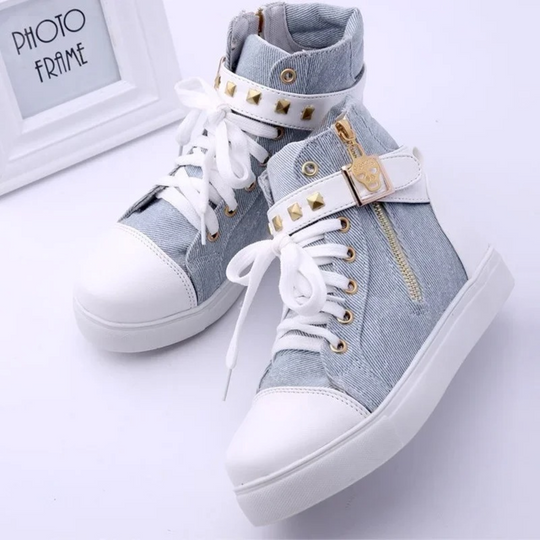Kvinders Højtop Sneakers med Lynlås 2