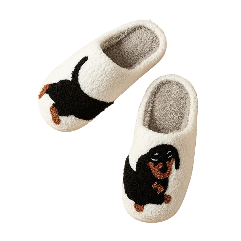 Kvinders Indendørs Hjemmesko med Gravhund Design 0