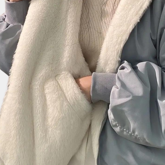 Kvinders Jakke Dobbeltlags Design med Hætte og Høj Krave 2