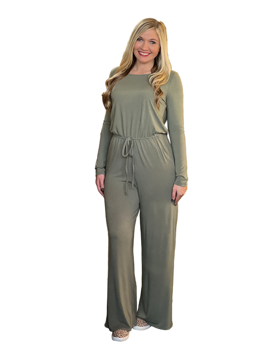 Kvinders Jumpsuit Langærmet Olive 0
