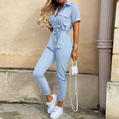 Kvinders Jumpsuit Med Knapper Retro Stil 10