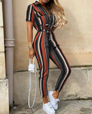 Kvinders Jumpsuit Med Knapper Retro Stil 3