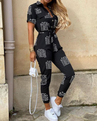 Kvinders Jumpsuit Med Knapper Retro Stil 5
