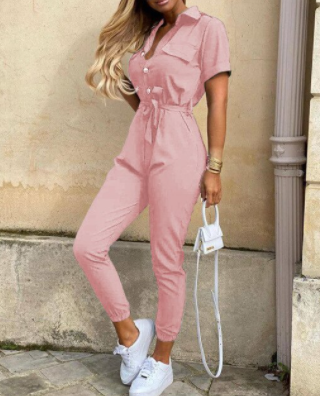 Kvinders Jumpsuit Med Knapper Retro Stil 6