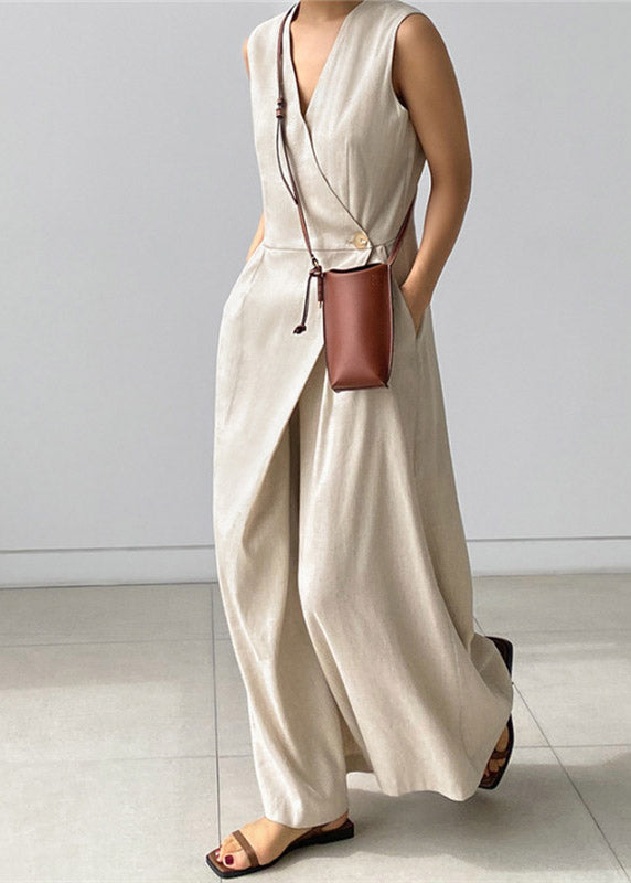 Kvinders Jumpsuit med V-hals og Knaplommer 2