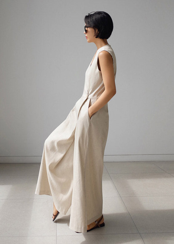 Kvinders Jumpsuit med V-hals og Knaplommer 3