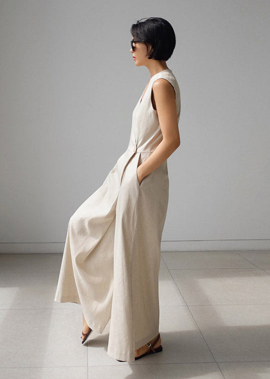 Kvinders Jumpsuit med V-hals og Knaplommer 3