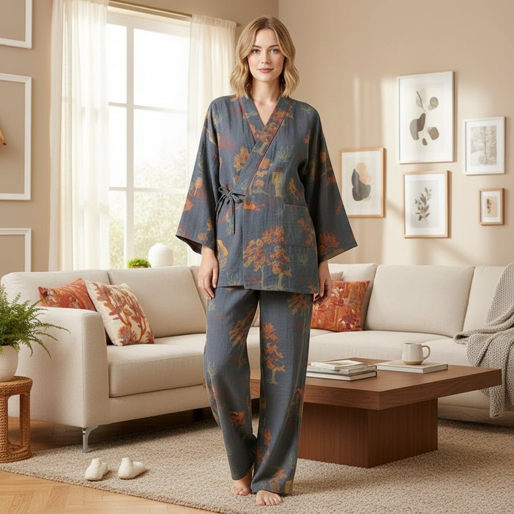 Kvinders Kimono Pyjamas Sæt Kunstnerisk Stil 1