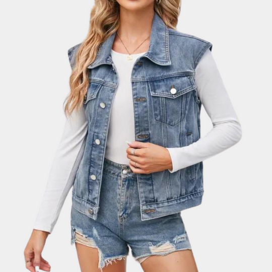 Kvinders Klassiske Denim Vest 1