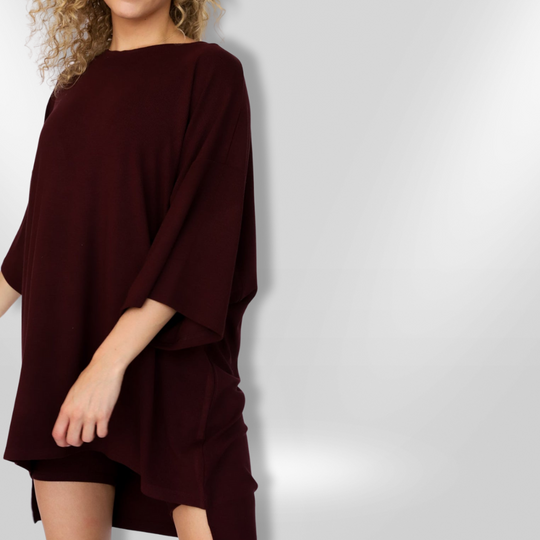 Kvinders Komfortabelt Sæt Oversized T-Shirt og Shorts 12