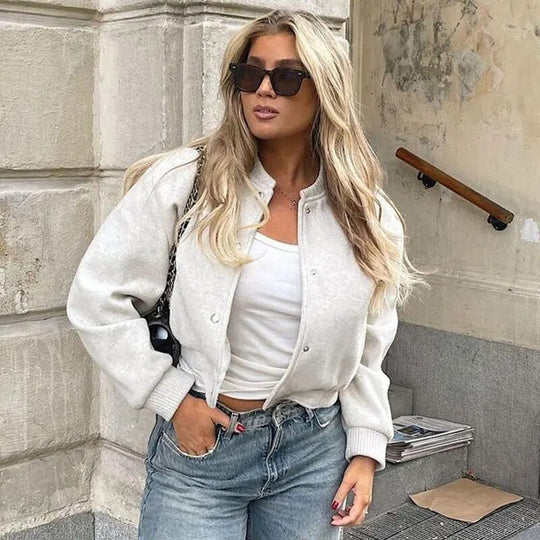 Kvinders Kort Bomberjakke Trendy 1