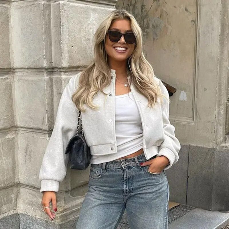 Kvinders Kort Bomberjakke Trendy 2