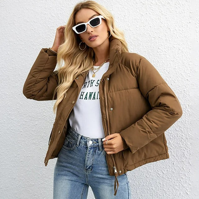 Kvinders Kort Polstret Jakke Moderne 4