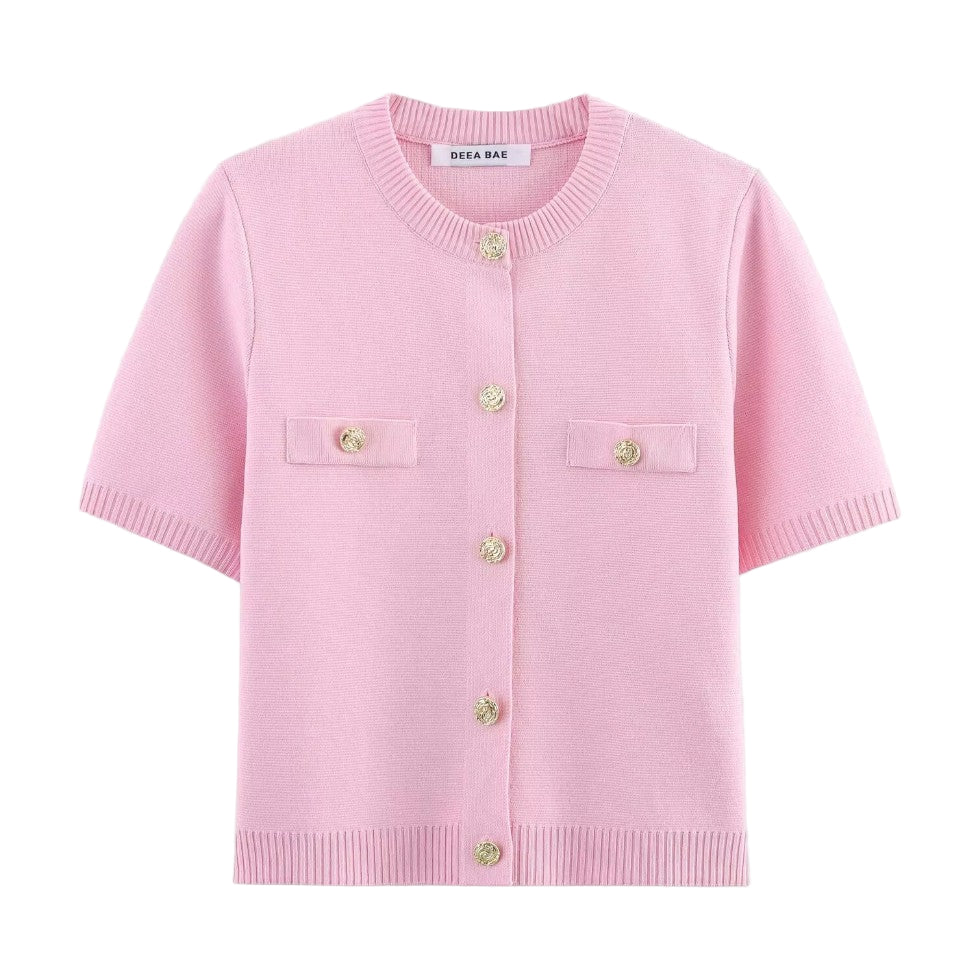 Kvinders Kortærmet Cardigan Med Knap Front 0