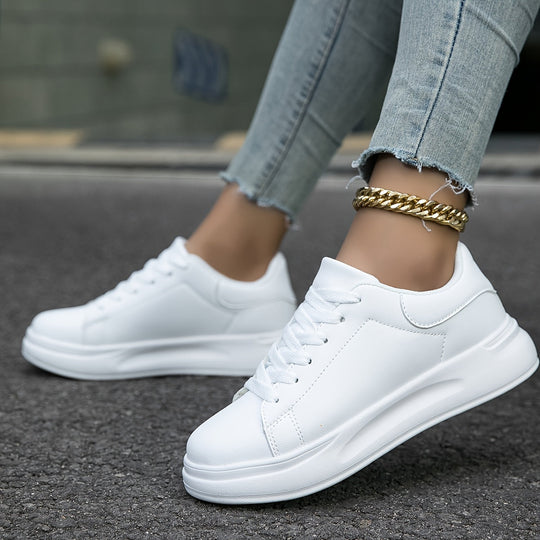 Kvinders Lædersneakers Minimalistisk Casual Sko 2