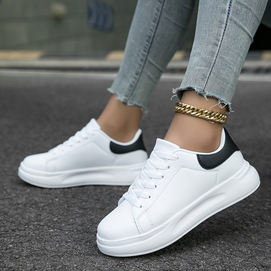 Kvinders Lædersneakers Minimalistisk Casual Sko 3