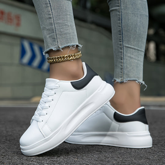 Kvinders Lædersneakers Minimalistisk Casual Sko 4