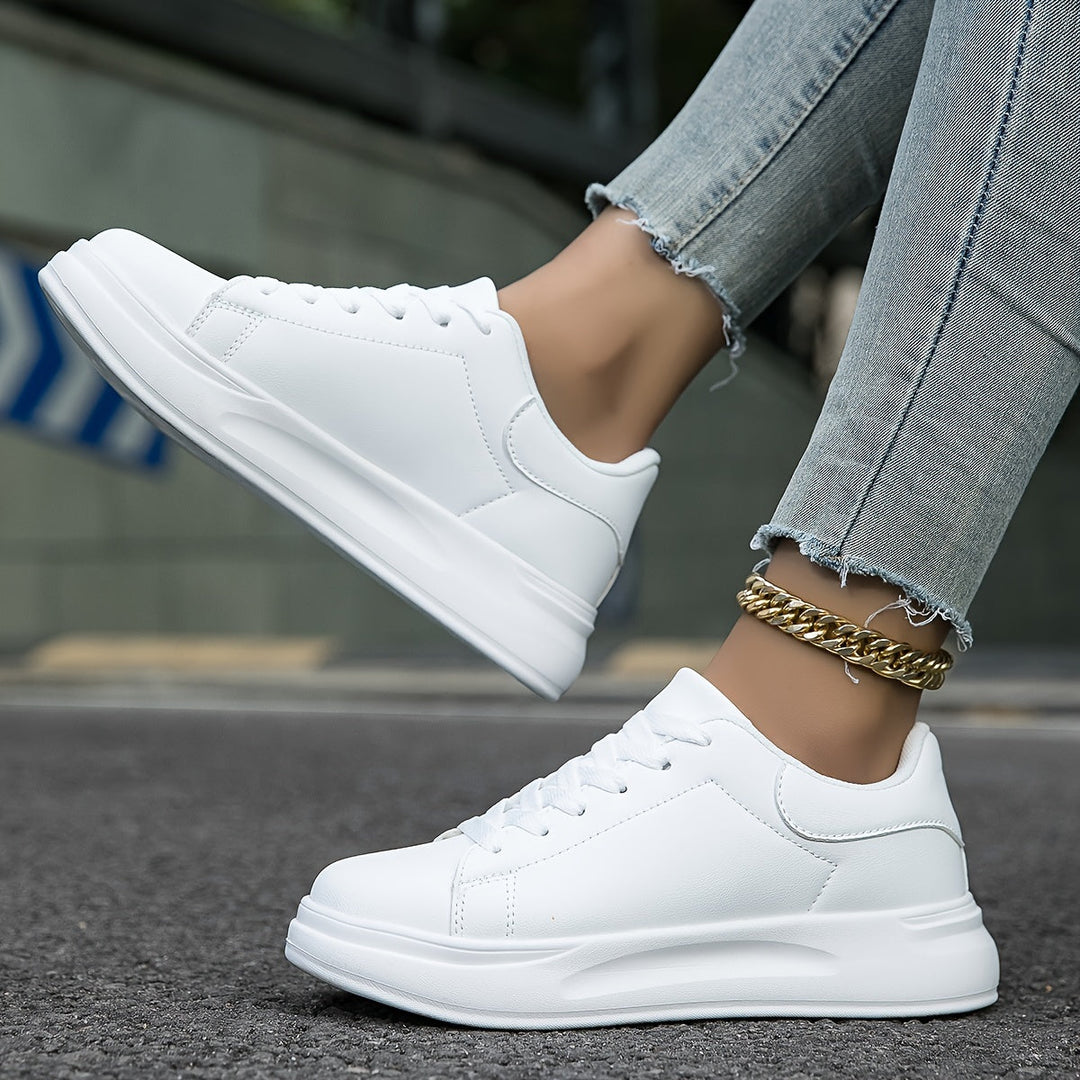 Kvinders Lædersneakers Minimalistisk Casual Sko 6