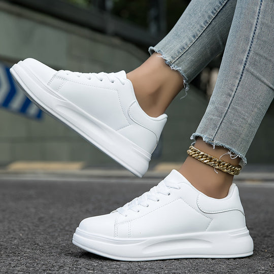Kvinders Lædersneakers Minimalistisk Casual Sko 6