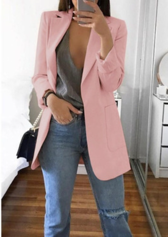Kvinders Lang Blazerfrakke Trendy 1