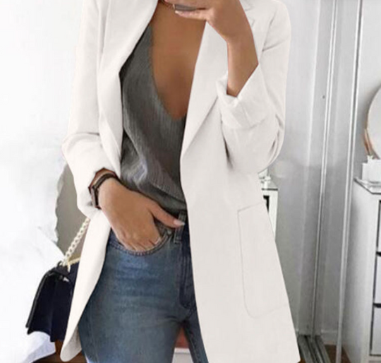 Kvinders Lang Blazerfrakke Trendy 9