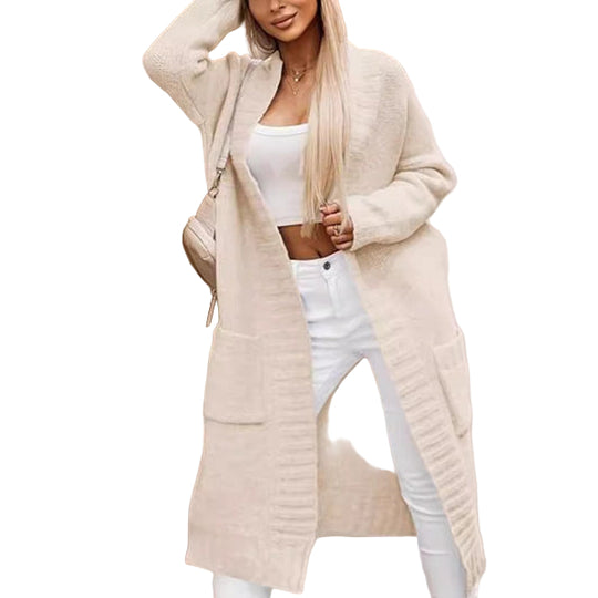 Kvinders Lang Cardigan Blød Strik Oversized Fit 0