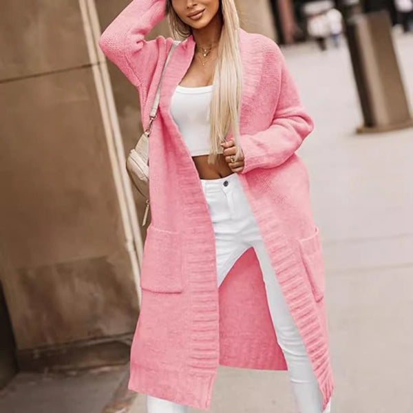 Kvinders Lang Cardigan Blød Strik Oversized Fit 1