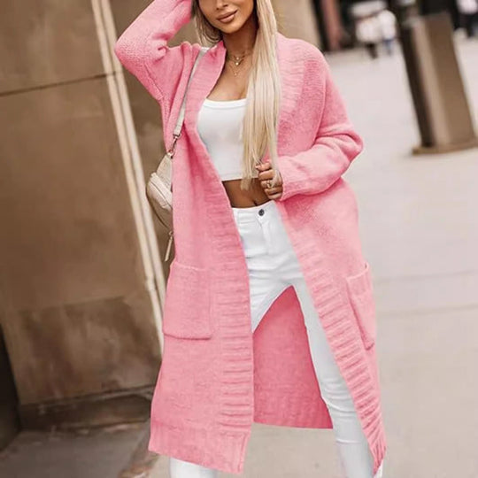 Kvinders Lang Cardigan Blød Strik Oversized Fit 1